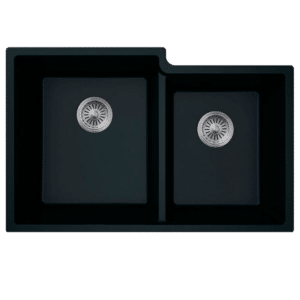 B303 Bristol Sinks Granite Offset Double Bowl Kitchen Sink - Solid Stone Countertops B303 Bristol Sinks Granite Offset Double Bowl Kitchen Sink
